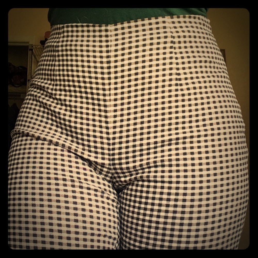 GINGHAM STYLE HIGH RISE TROUSERS